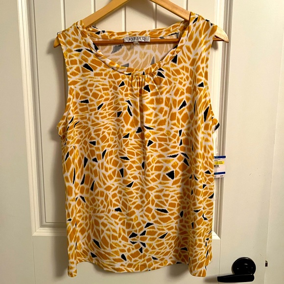 Yellow and black print blouses by Kasper. - Picture 1 of 5